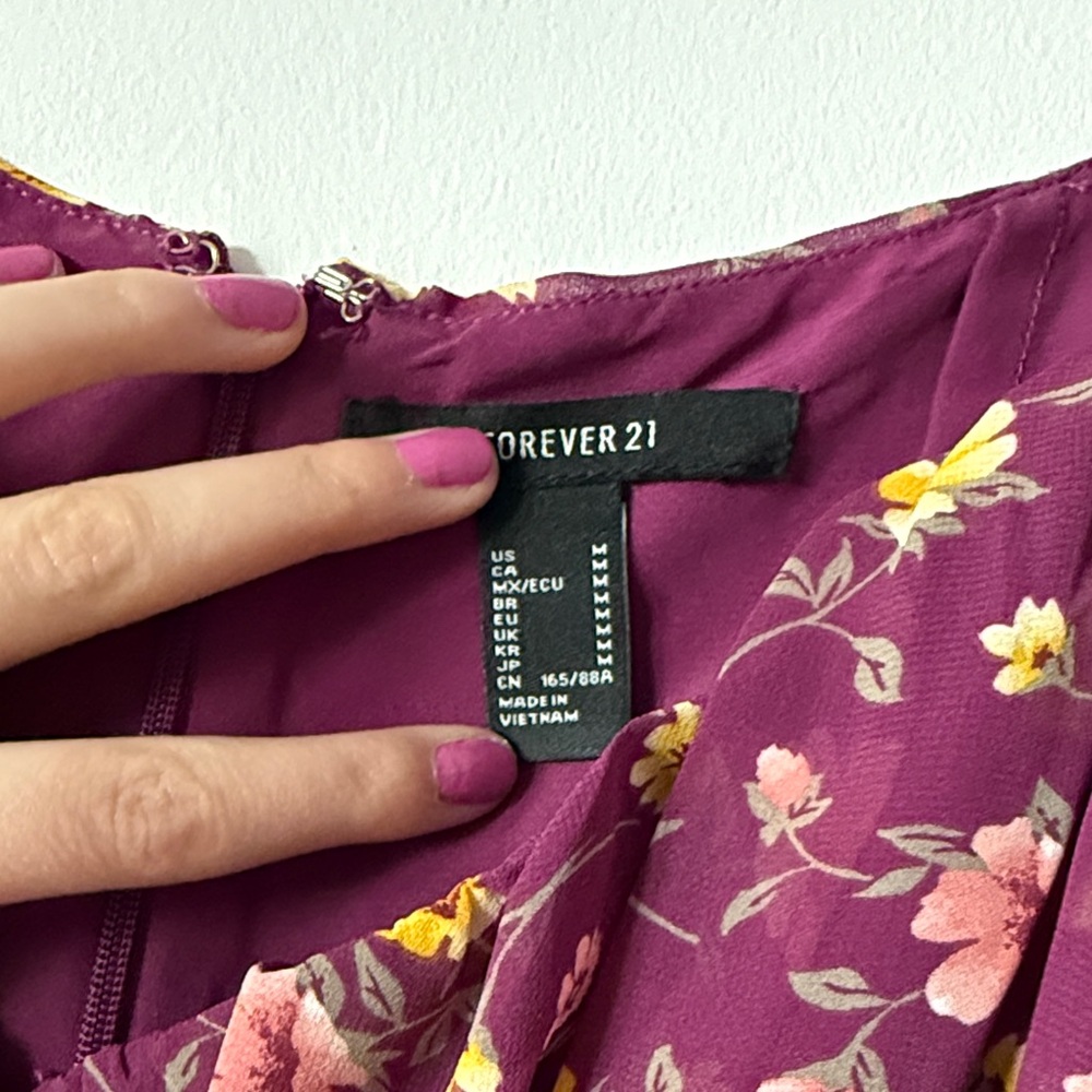 Forever 21 Plum Floral Peasant Blouse - Picture 3 of 3